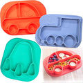 Vehicle Silicone Compartment Plates- 3 PK Car, Rocket- Large Divided Sections by Bentology