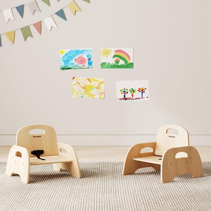 Foundations Simple Sitter Low Wood Feeding Chairs Multipack, Wide No-Tip Base - Image 2