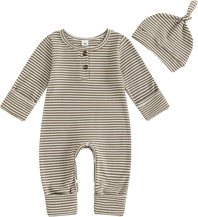 Kuriozud Newborn Infant Unisex Baby Boy Girl Clothes Button Romper Jumpsuit by Kuriozud