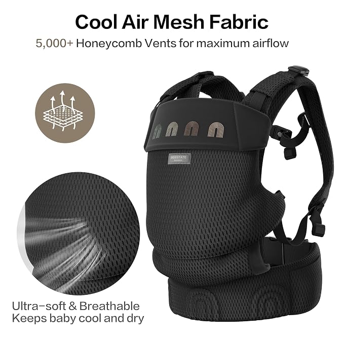 Rainbow Baby Carrier Newborn to Toddler, Breathable Mesh Baby Carrier - Image 5