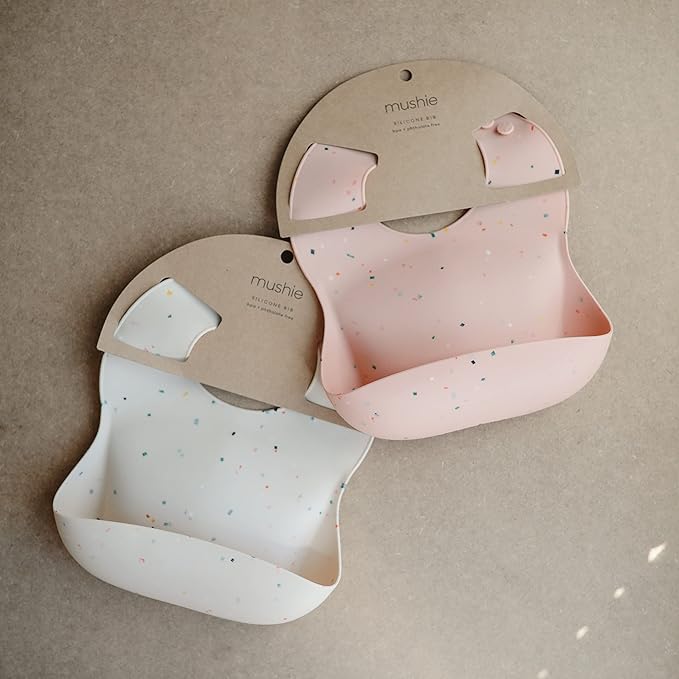 mushie Silicone Baby Bib | Adjustable Fit Waterproof Bibs - Image 2