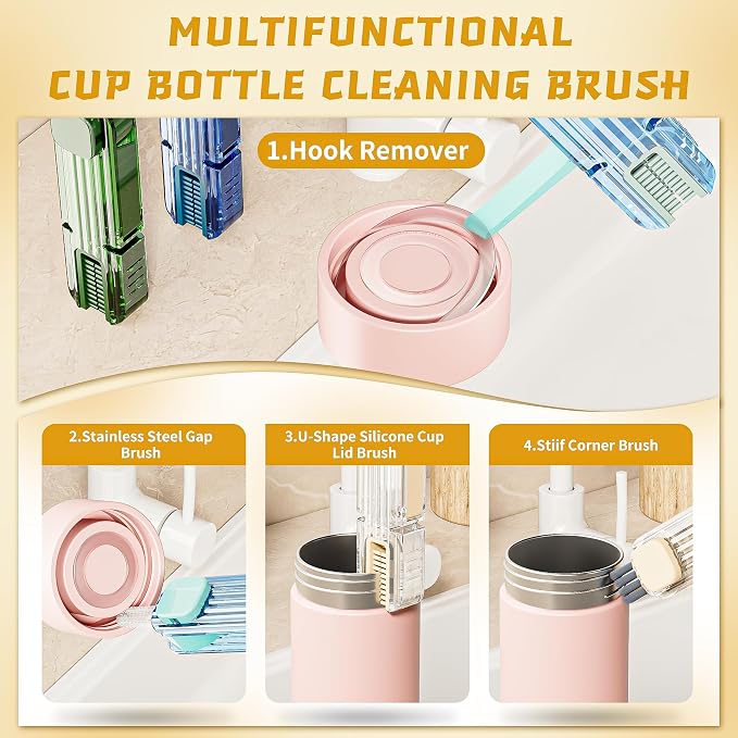 2Pcs 4 in 1 Cup Lid Gap Cleaning Brush Set, Kitchen Gadgets - Image 7