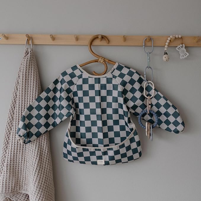 mushie Long Sleeve Baby Bib | Water Resistant Adjustable Fit - Image 7