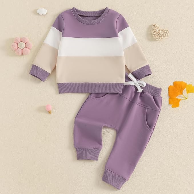 Fernvia Toddler Baby Girl Clothes 3 6 9 12 18 24 Months Fall Outfits Solid Long - Image 2