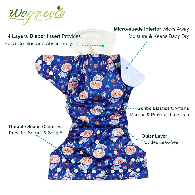 wegreeco Cloth Diapers 6 Pack - Image 6