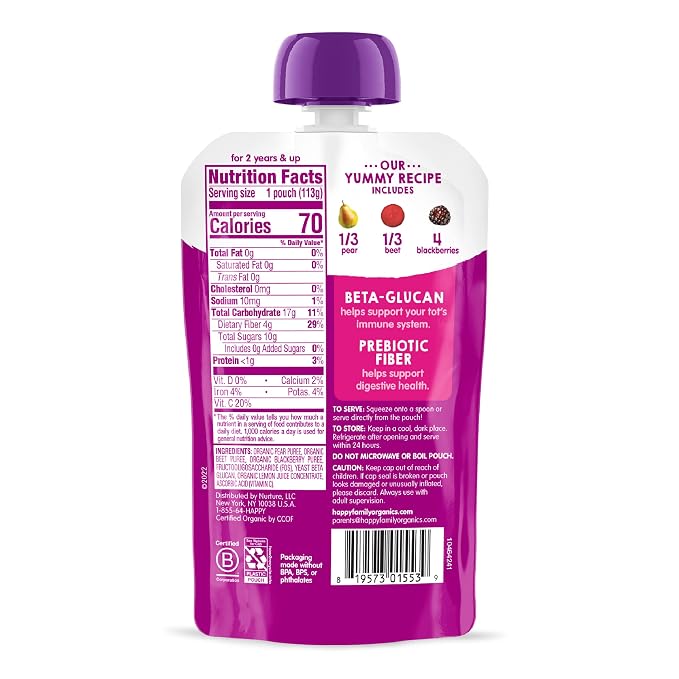 Happy Tot Organics Stage 4 Baby Food Pouches, Gluten Free, Vegan Snack - Image 8