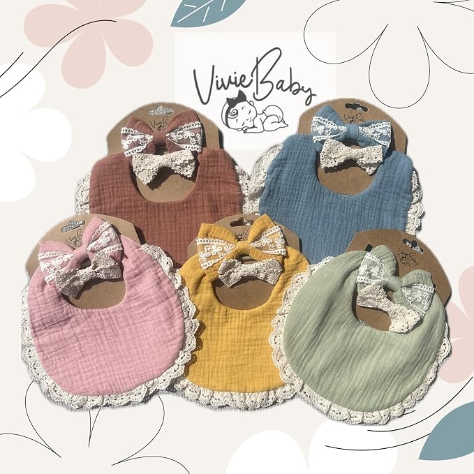 Baby Girl Gift Set, Muslin BoHo Bib - Image 7