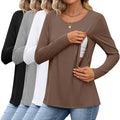4 Pack Women's Cotton Nursing Tops, Breastfeeding Maternity by Oakgarden
