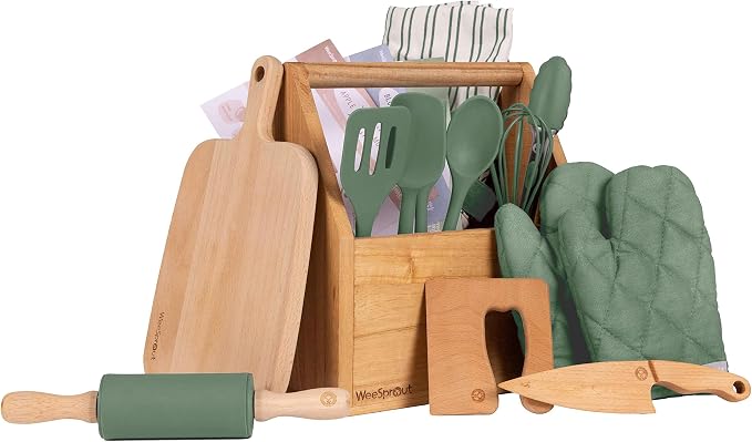WeeSprout Little Chef Kids Cooking & Baking Set, 14 Piece Cooking Set by WeeSprout