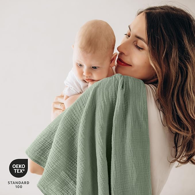 Muslin Swaddle Blankets for Baby Girls and Boys, 4 Pack Breathable and - Image 2