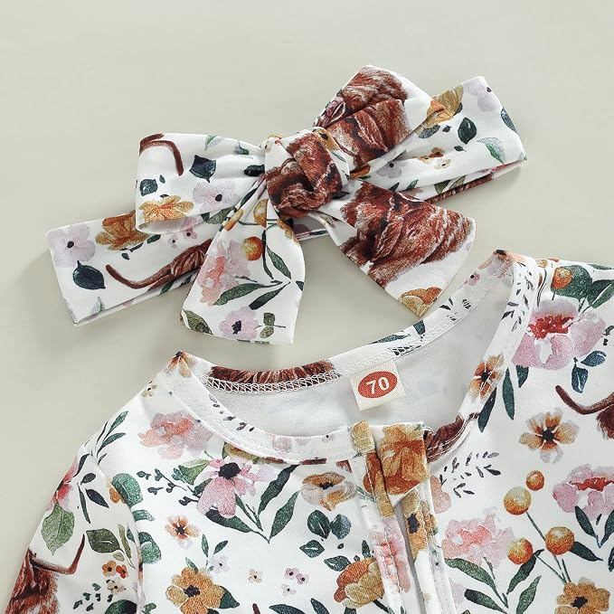 CIYCUIT Baby Girls Cactus Footies Newborn Zip Up Onesie Romper - Image 2