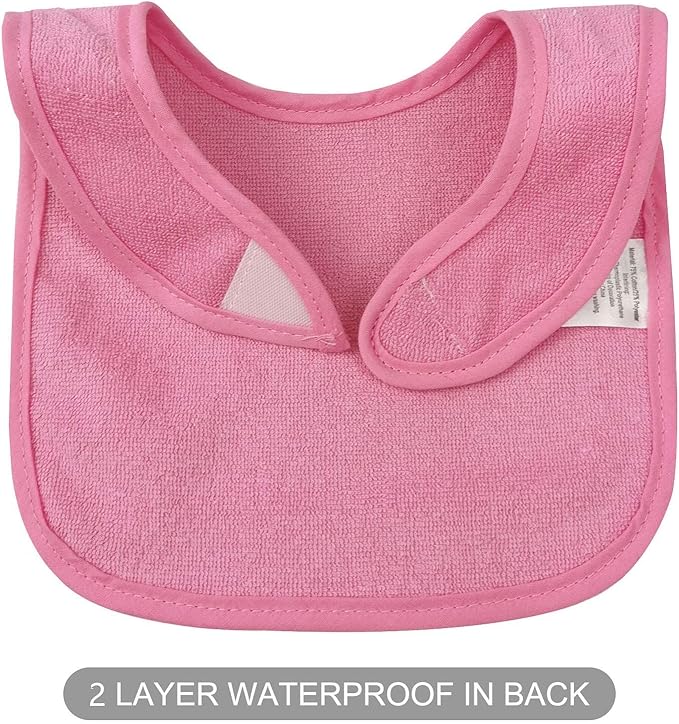 SPINFOX Waterproof Baby Bibs for Girls, Unisex Drool Bib Cotton Solid Knit - Image 2