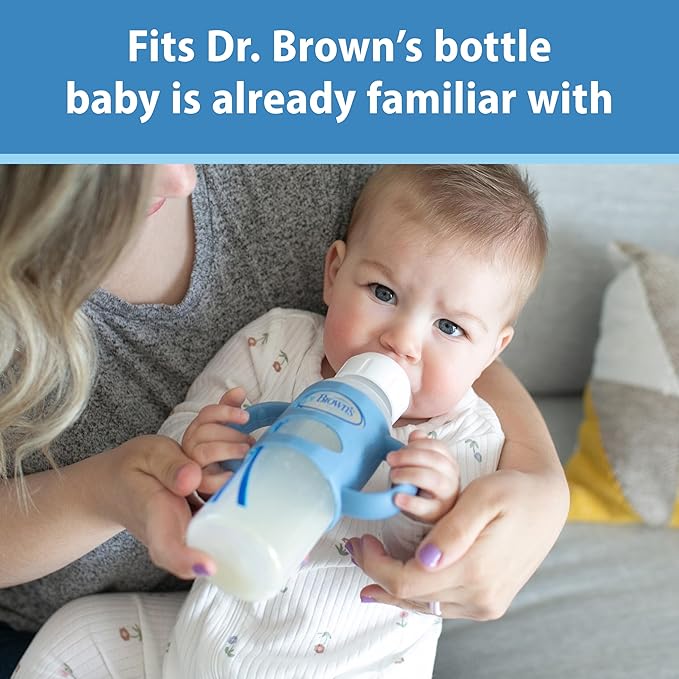 Dr. Brown's Narrow Baby Bottle Handles, 100% Silicone, Easy Grip Removable - Image 3