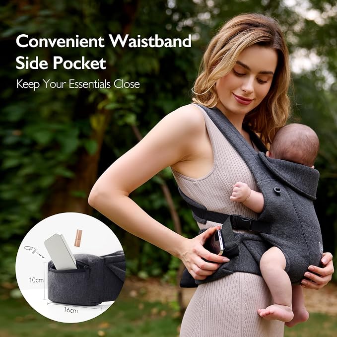 Newborn Carrier, Soft and Lightweight Baby Carrier Wrap | Ergonomic, Adjustable - Image 4