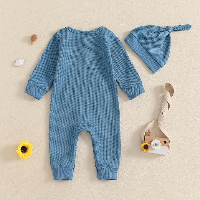 Kuriozud Newborn Infant Unisex Baby Boy Girl Clothes Button Romper Jumpsuit - Image 3