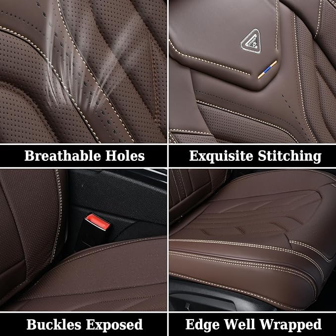 Coverado Front Seat Covers, Car Seat Covers Front Seats, Leather Seat Covers - Image 8