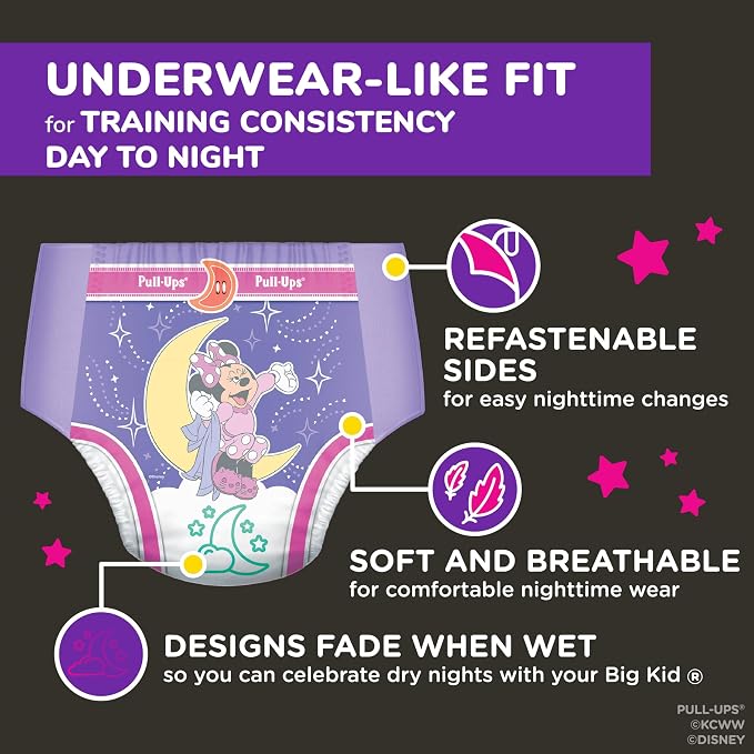 Pull-Ups Girls' Night-Time Potty Training Pants, Size 5T-6T Overnight Training - Image 4