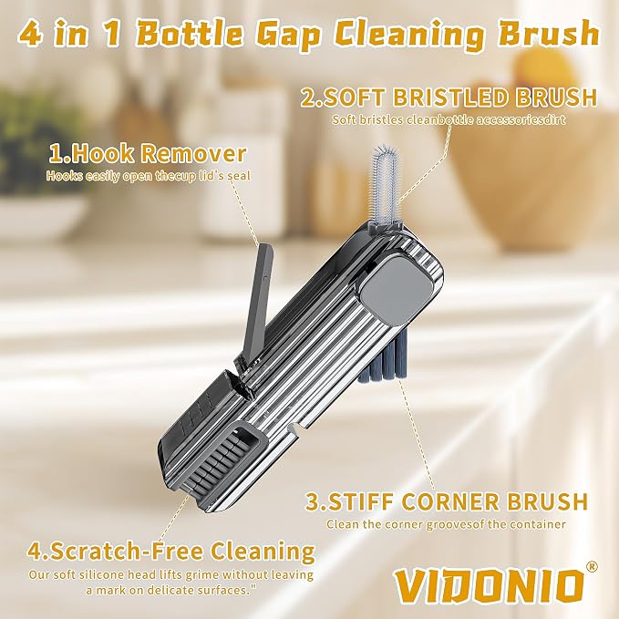 3Pcs 4 in 1 Cup Lid Gap Cleaning Brush Set, Kitchen Gadgets - Image 2