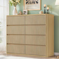 48" Wide Fluted Dresser with 8 Drawers, Modern Chest of Drawers with Deep by StandifurnoFurniture