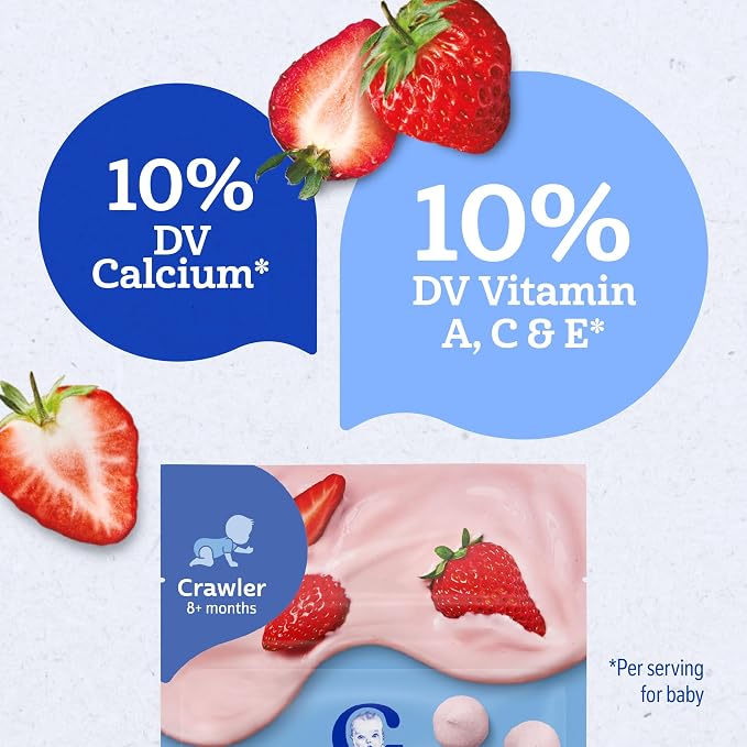 Gerber Stage 3 Baby Food Snacks, Strawberry Yogurt Melts, Freeze Dried Yogurt - Image 4