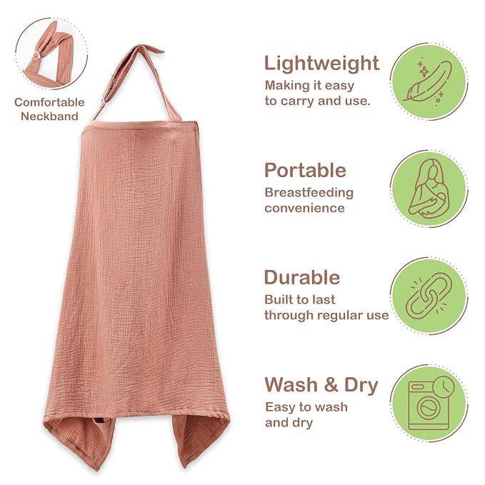 Premium Organic Breathable Muslin Nursing Cover - Image 2