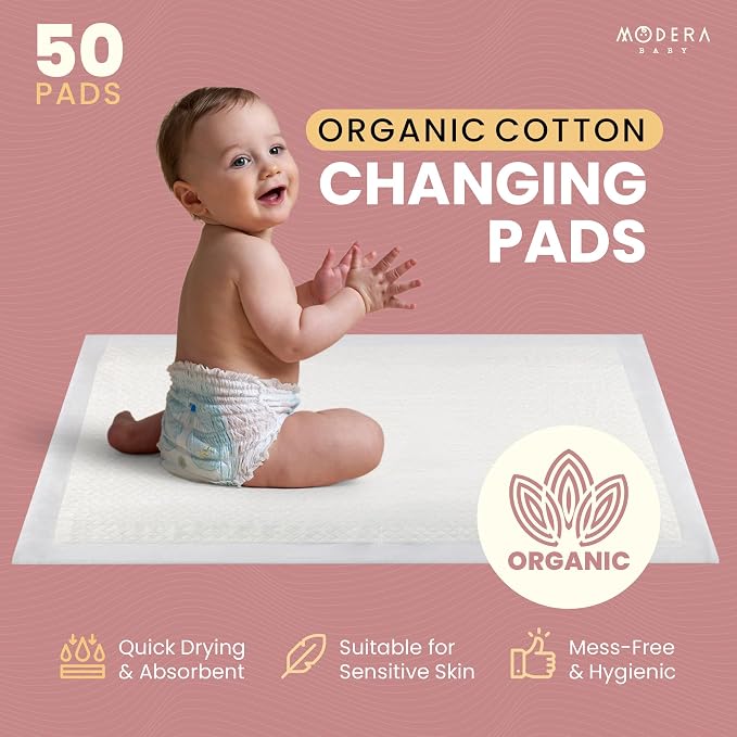Organic Cotton Disposable Changing Pad Liners | XL-Large Hypoallergenic Super - Image 2