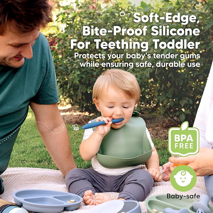 KeaBabies Silicone Baby Spoons, Self Feeding 6-12 months - Image 4