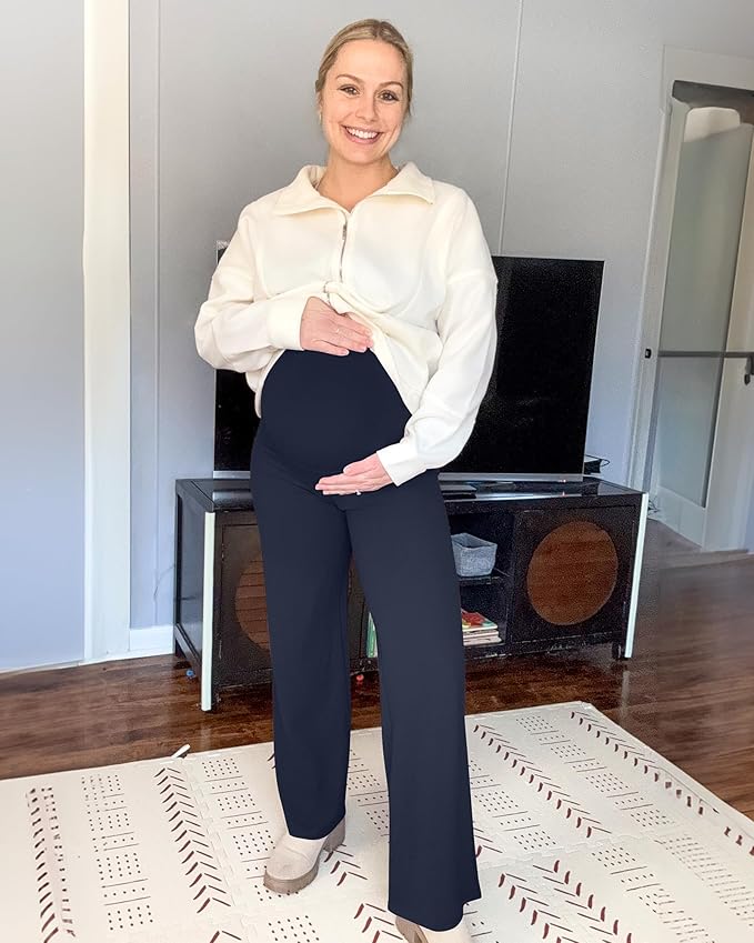 G4Free BareFeel Maternity Dress Yoga Pants Over The Belly Stretchy Work Slack - Image 3