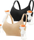 Pumping Bra Hands Free Zip Opening Seamless Nursing Bras by HOFISH