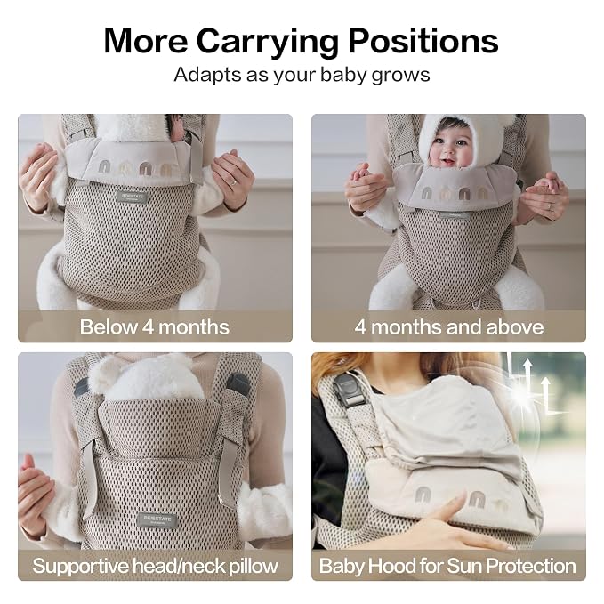 Rainbow Baby Carrier Newborn to Toddler, Breathable Mesh Baby Carrier - Image 8