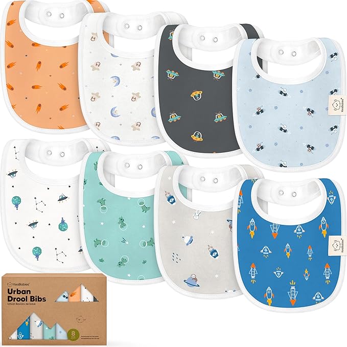 8-Pack Organic Baby Bibs for Boys, Girls by KeaBabies