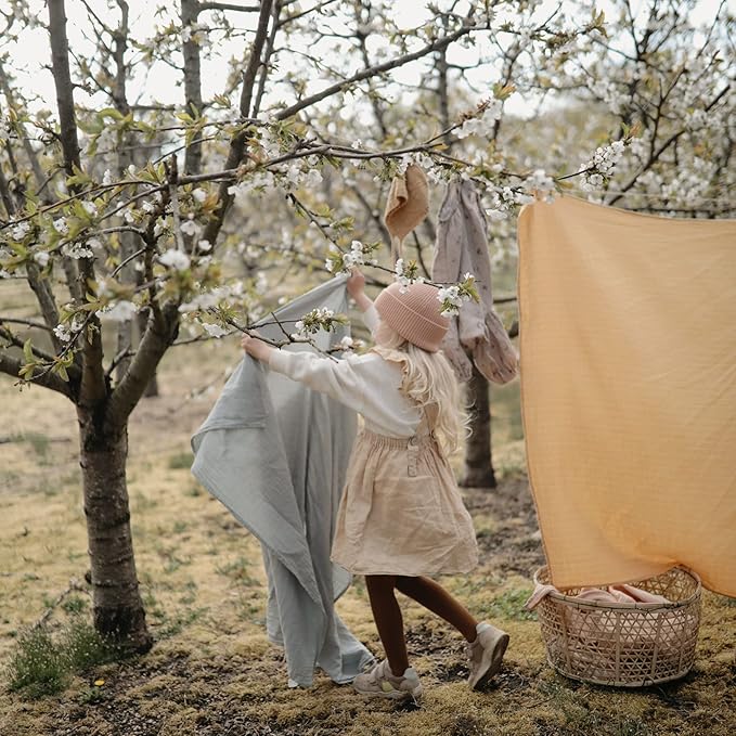 mushie Muslin Baby Swaddle Blanket | 100% Organic Cotton - Image 6