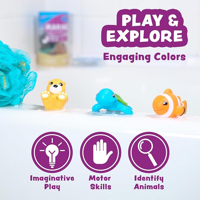 Tub Works® Marine™ Mold Free Bath Toys, 6 Pack | Sealed, No Hole Bath Toys - Image 8