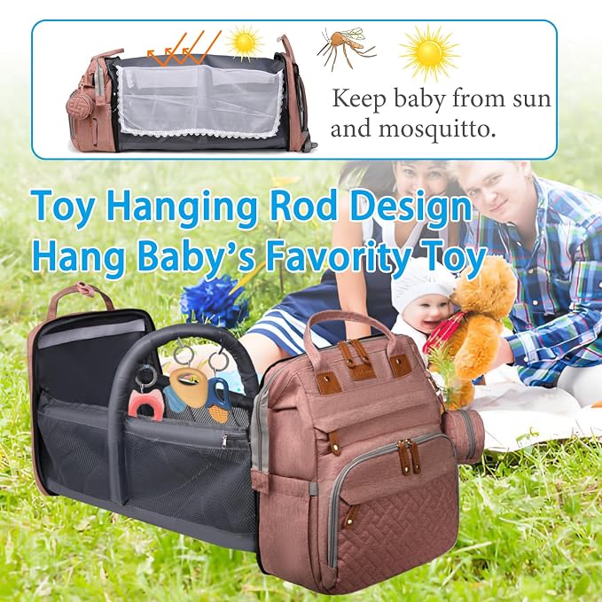 Jeryswet Baby Diaper Bags with Changing Station, Waterproof Large Capacity - Image 2