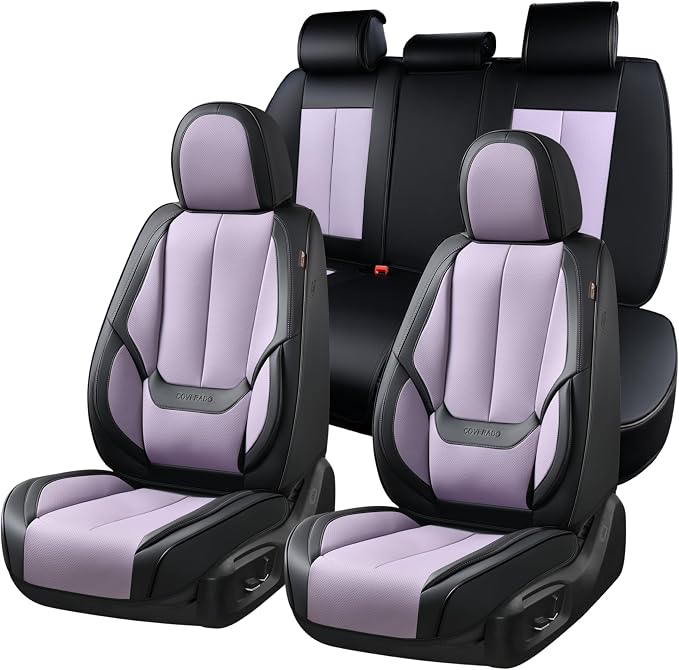 Coverado Car Seat Covers Full Set, Car Seat Protector Waterproof, Nappa Leather by COVERADOAUTO
