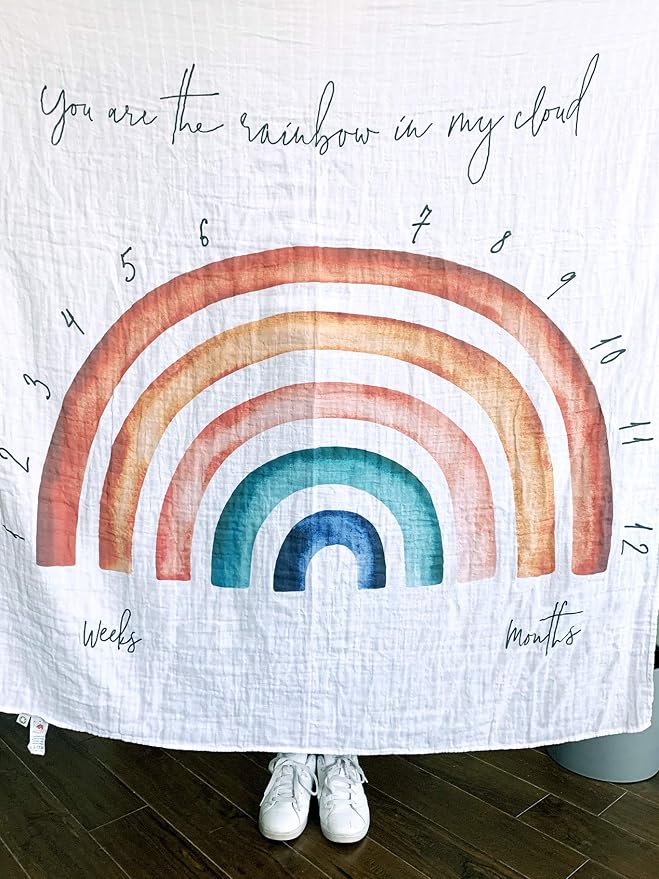 100% Organic Cotton Muslin Monthly Baby Milestone Blanket - Image 4