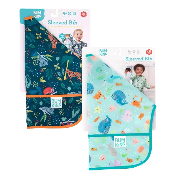 Bumkins - Sleeved Bib - For Boys & Girls, Babies & Toddlers 6-24 Months - - Image 6