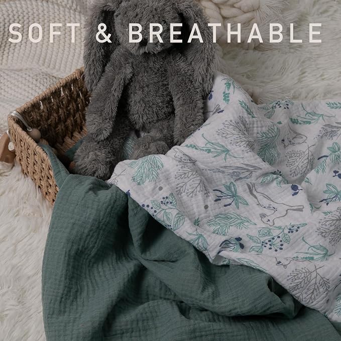 Muslin Swaddle Blankets for Newborn, 3 Pack Breathable Soft Receiving Blanket - Image 4