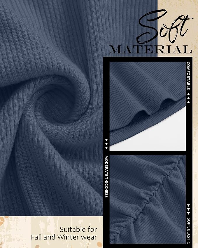 4 Packs Womens Maternity Shirts Long Sleeve Cotton Ribbed Pregnancy Mock Neck - Image 6