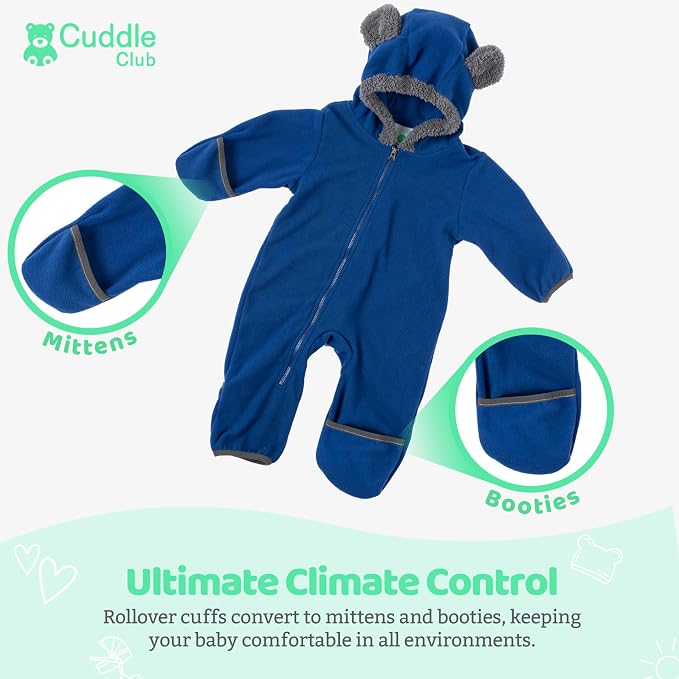 Cuddle Club Fleece Baby Bunting Bodysuit - Image 3