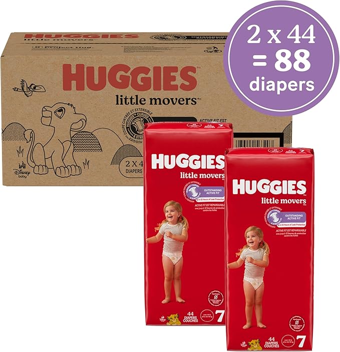Huggies Size 7 Diapers, Little Movers Baby Diapers, Size 7, Packaging May Vary - Image 2