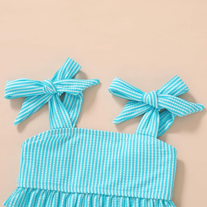 YOUNGER TREE Toddler Girls Two Pieces Swimsuit Color Block Stripe Swimwear - Image 4