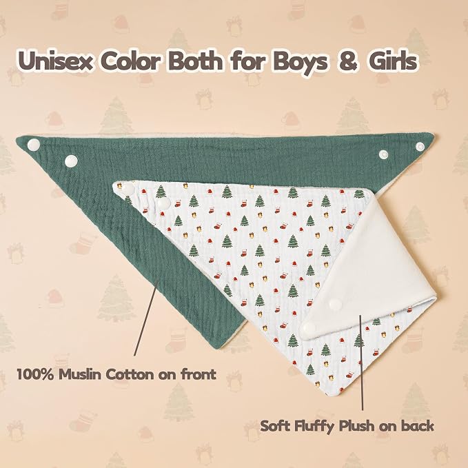Susurration Muslin Baby Drool Bibs 6Pack Soft Triangular Adjustable Baby - Image 7