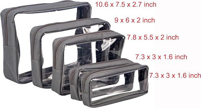 TSA Approved 5-Piece Diaper Bag Organizer Pouch Set Clear Waterproof TPU Kids - Image 2