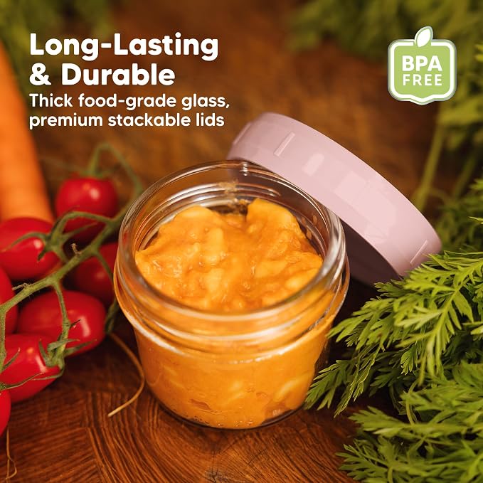 KeaBabies 12pk 4oz Glass Baby Food Containers - Image 4