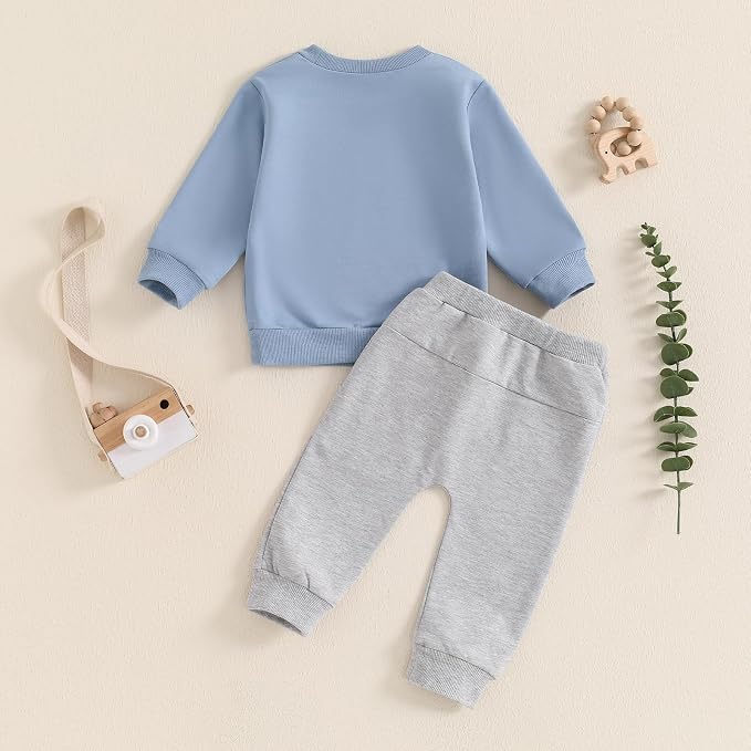 Toddler Baby Boy Fall Winter Outfit Long Sleeve Letter Print Sweatshirts and - Image 3