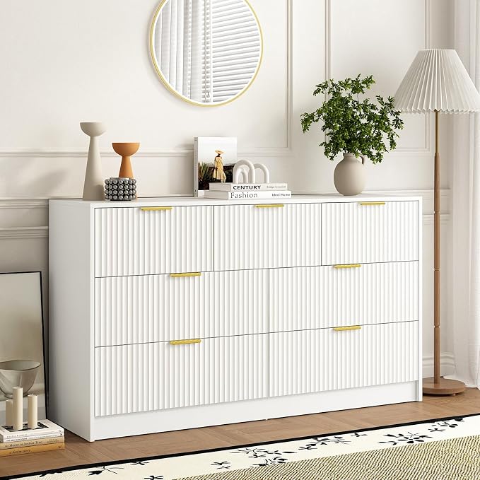 7 Drawers Dresser for Bedroom, Modern Chest of Drawers, Wood TV Stand Storage by Provideyouwithbestproduct%EF%BC%81