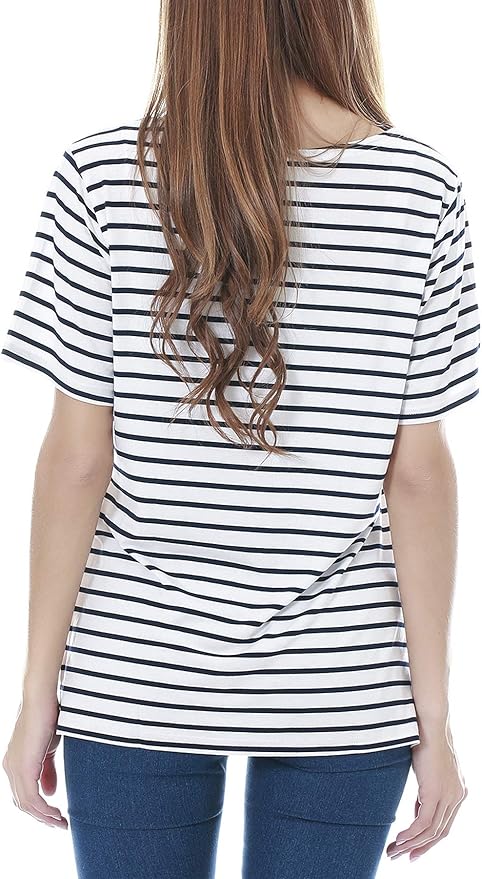 Smallshow Women's Maternity Nursing Tops Short Sleeve Breastfeeding Clothes - Image 4
