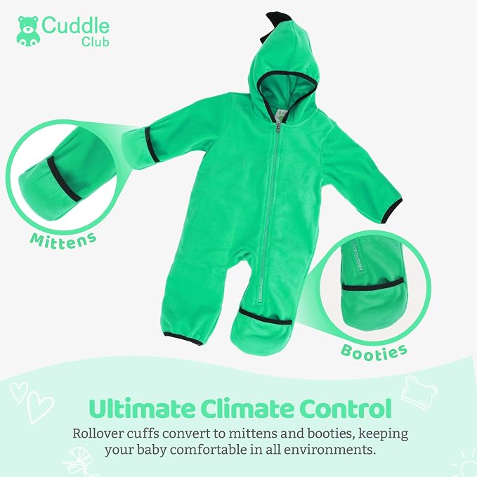 Cuddle Club Fleece Baby Bunting Bodysuit - Image 3