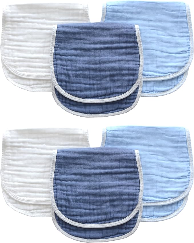 MUKIN Baby Muslin Burp Cloth Set of 6, Ultra Soft Absorbent Thick Cotton - Image 9